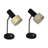 Mid-century Italian adjustable cone table lamps