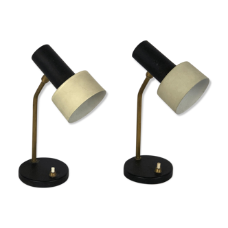 Mid-century Italian adjustable cone table lamps