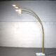 Italian regency brass arc floor lamp with five arms and marble base, 1970's