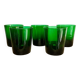 5 grands verres verts vintage