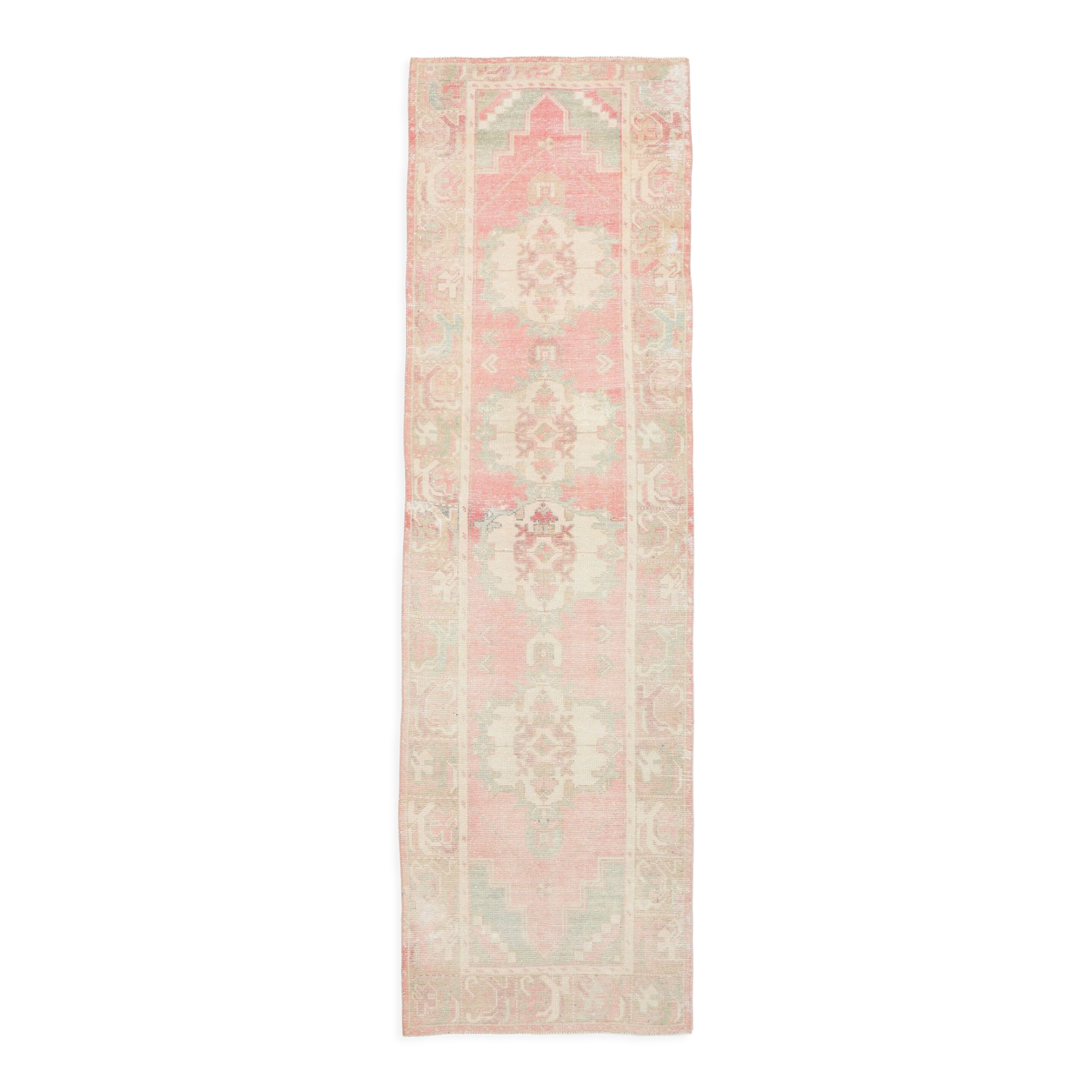 3x10 pale red antique vintage runner rug,90x299cm