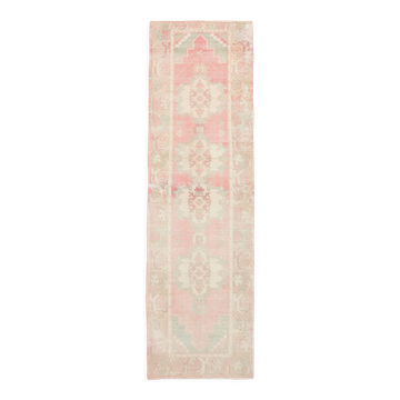 3x10 pale red antique vintage runner rug,90x299cm