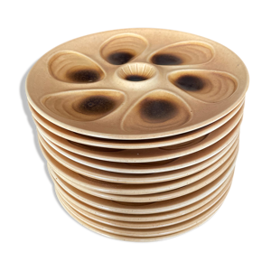 Lot de 12 assiettes à - huitres
