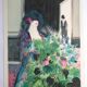 Claude manoukian woman with a bouquet, 1980. lithograph signed in pencil