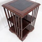 Vintage Sheraton Revival Hardwood & Revolving Bookcase Side End Table