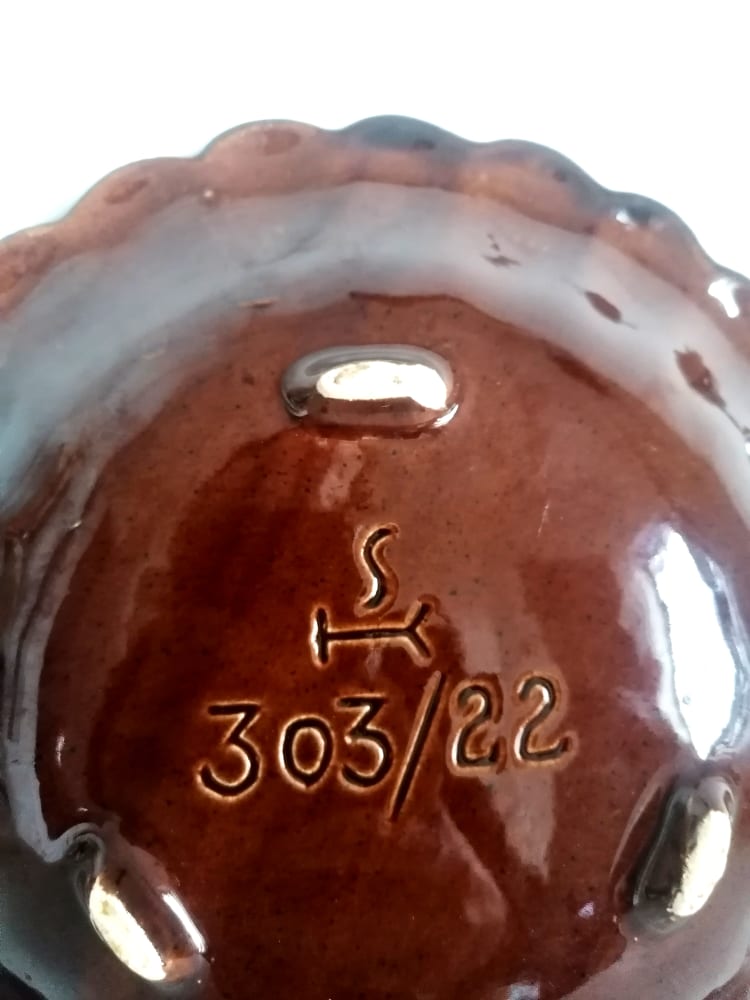 Vallauris style ceramic godron cup