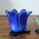 Glass Flower Candle Holder Set
