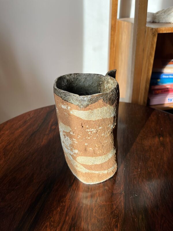 Vase en grès de Claude Gaget, grès de la Borne, années 70