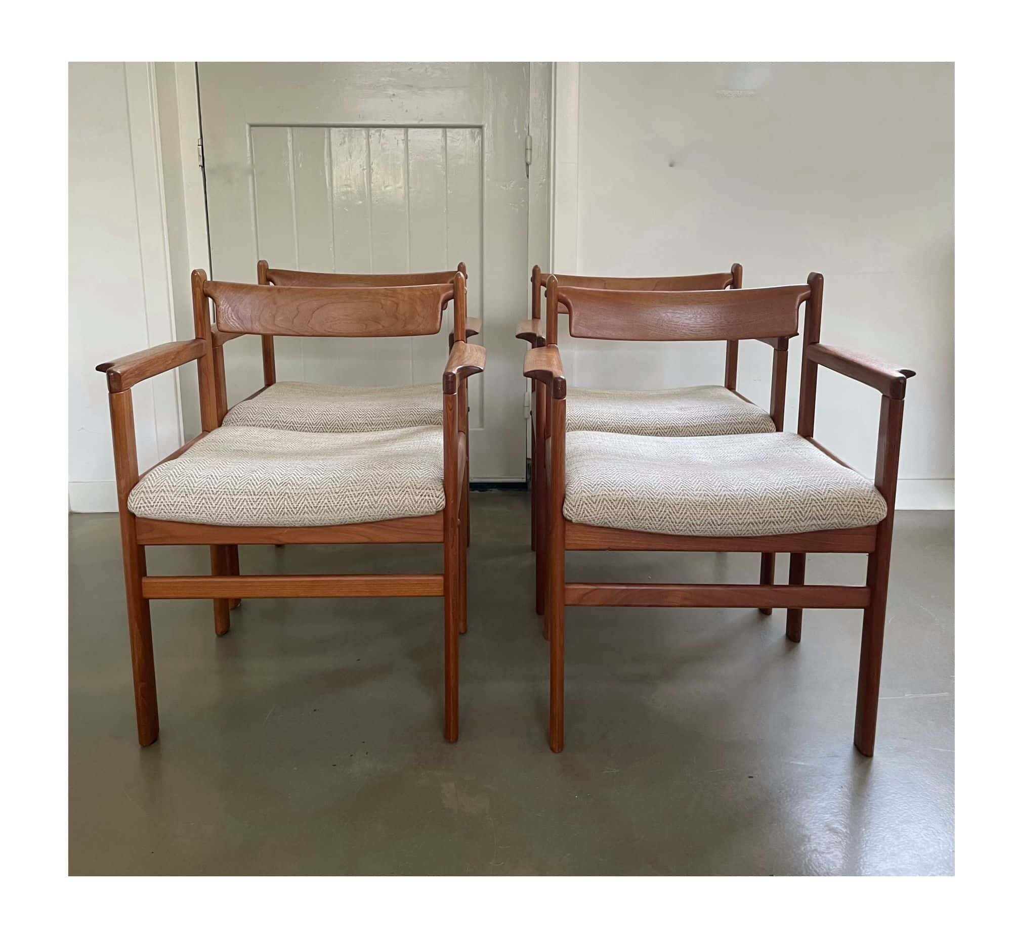 Set of wooden chairs, H.W. Klein for Bramin, Denmark, 1960s