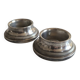 Pair of silver-plated metal candlesticks from Maison Barbier