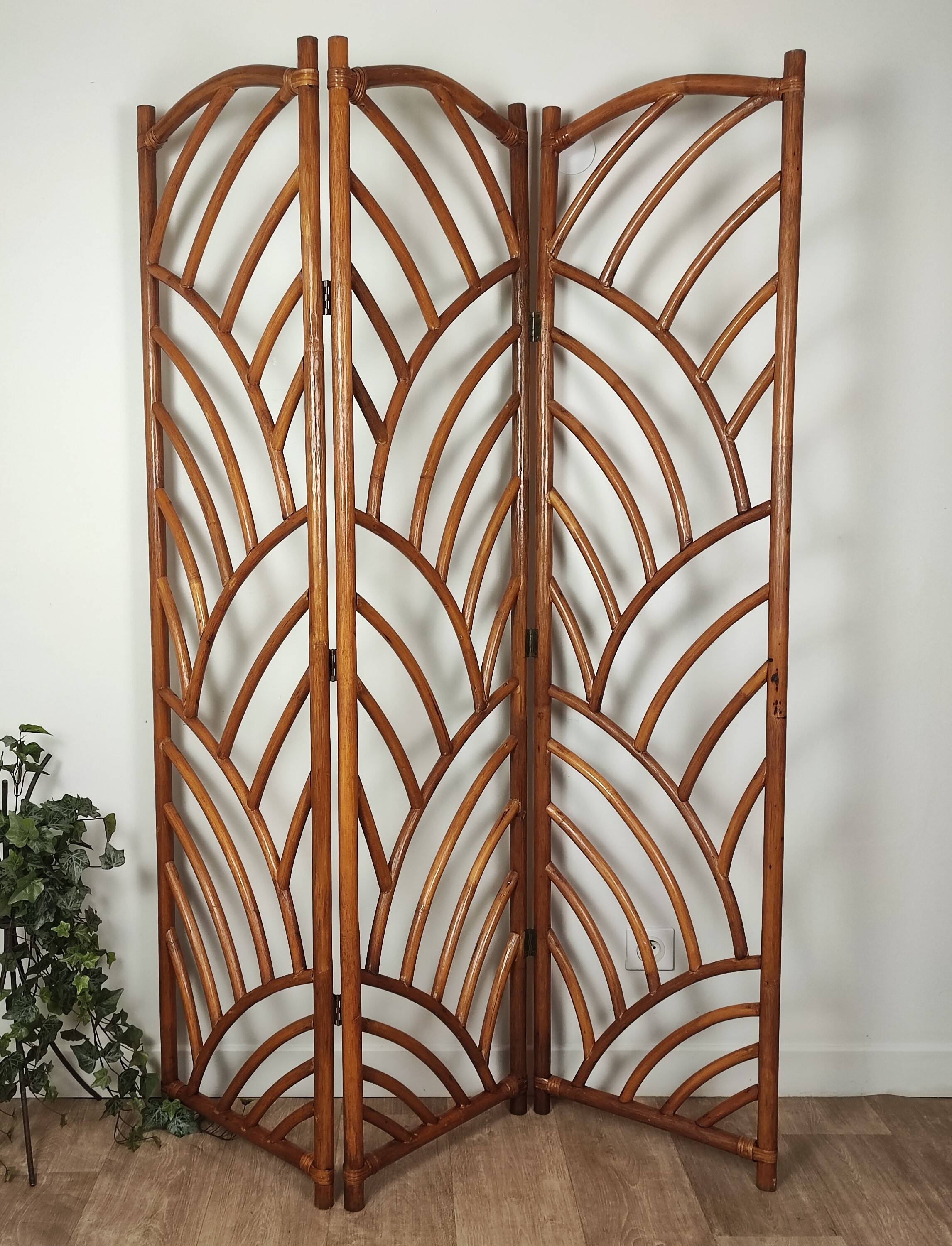 Bamboo and rattan screen