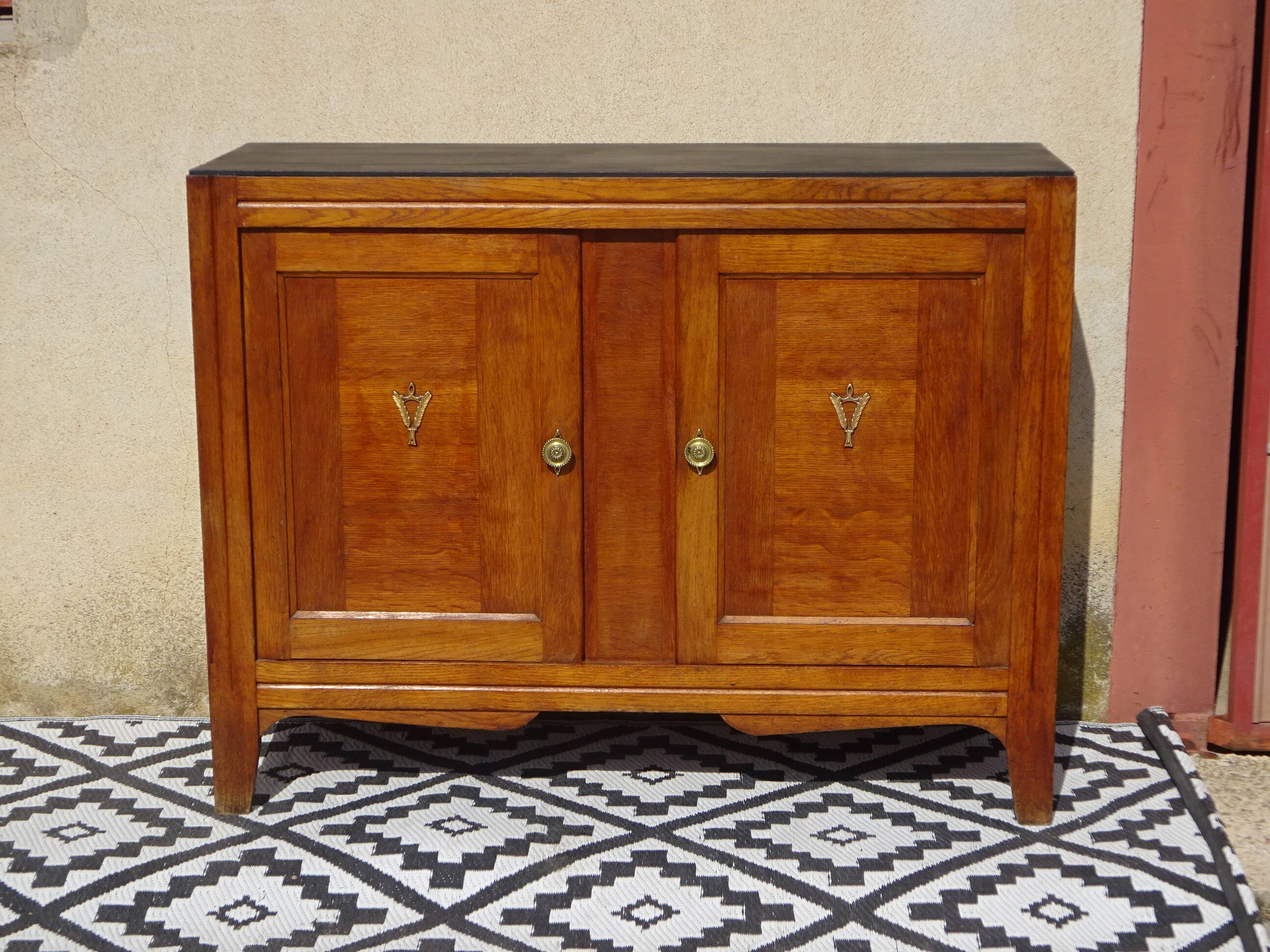 Vintage buffet in light and black oak