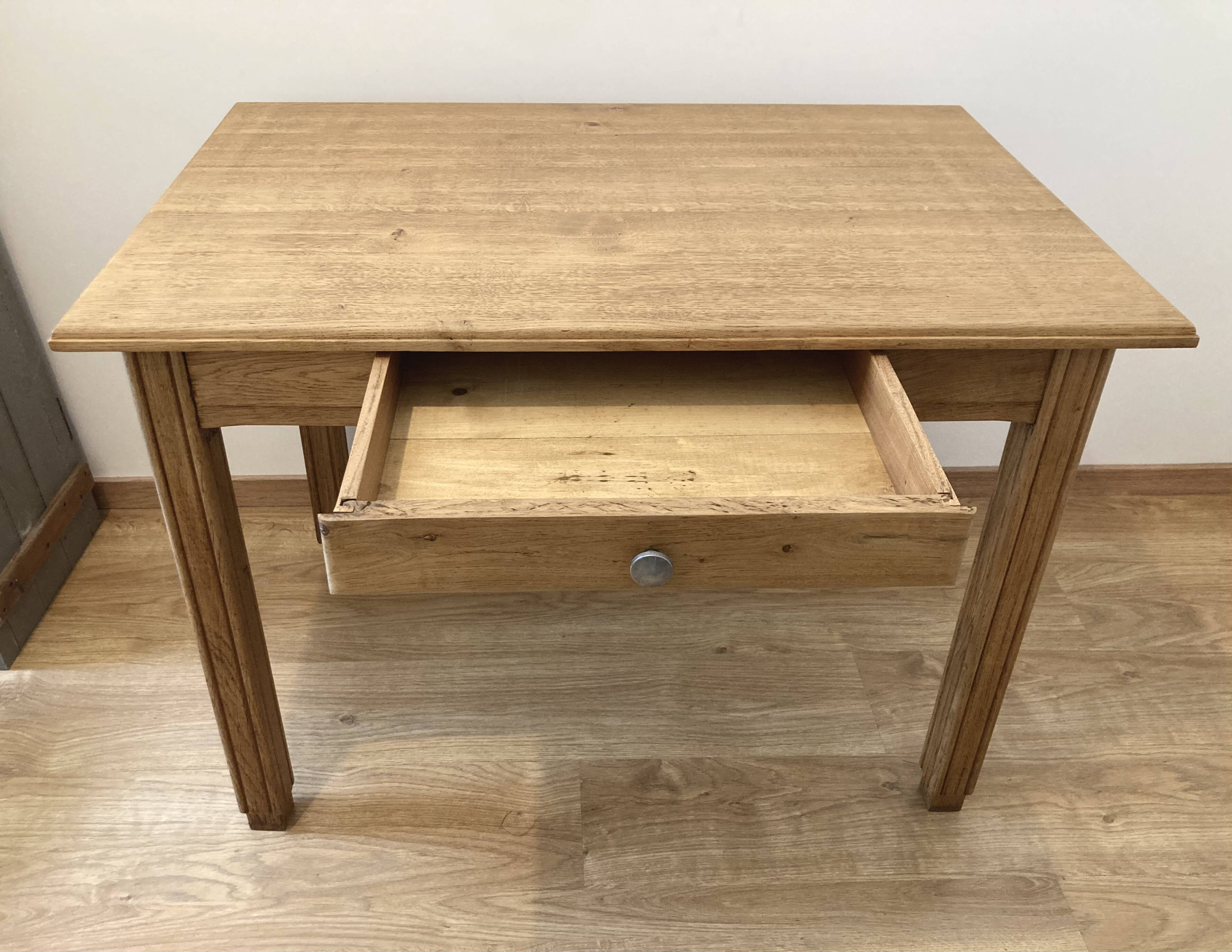 Vintage solid beech table – renovated – 1960s