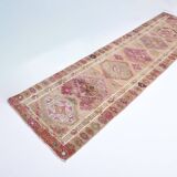 Shades Of Pink Cream Vintage Runner Rug, 85x330Cm