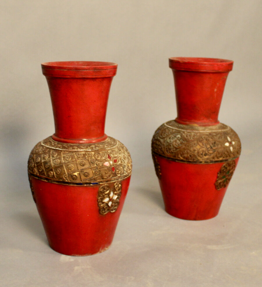 Pair of vases in cooked earth Asia