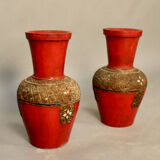 Pair of vases in cooked earth Asia