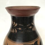 Reproduction of a Greek Attic-style black-figure vase depicting warriors