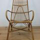 50s rattan chair, high-back basket