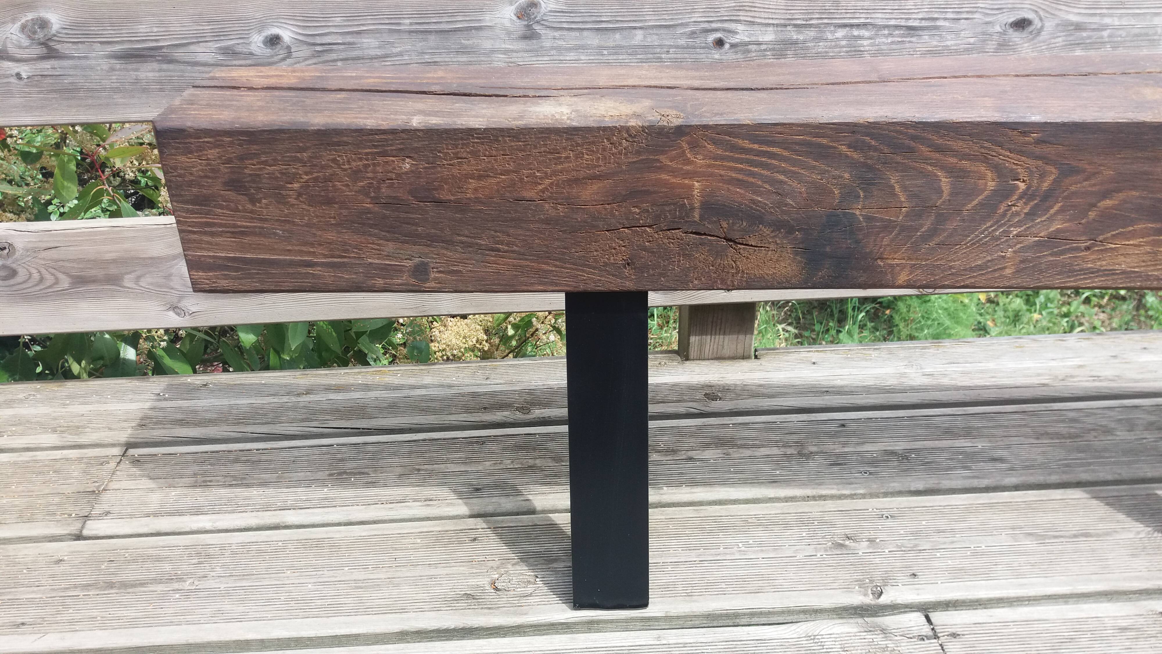 Banc en chêne piétement acier