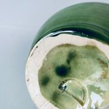 Signed ceramic green vase