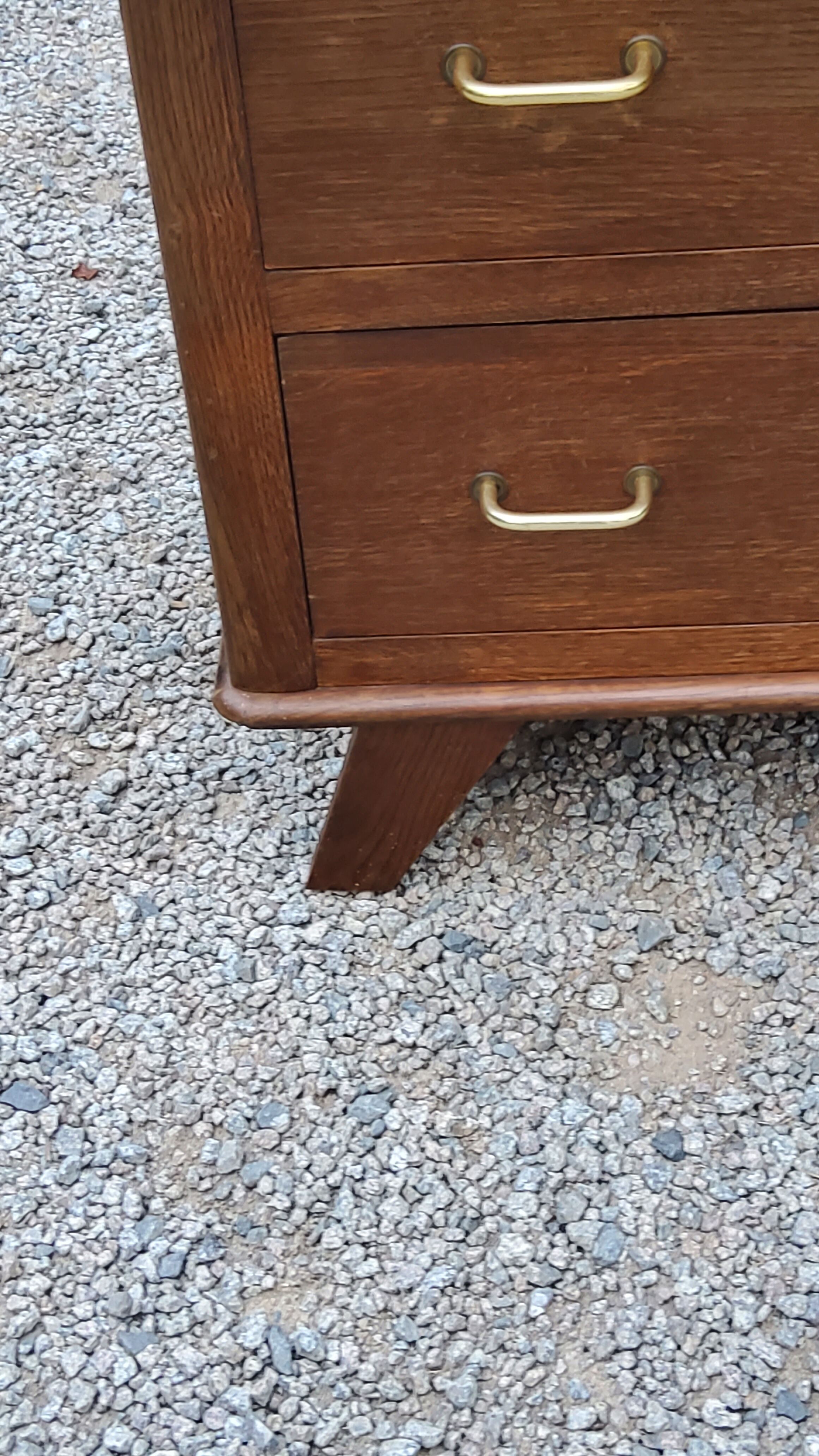 Vintage oak chest of drawers legs compass 3 drawers from the 50s