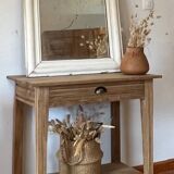 Art Deco dressing table in solid raw oak with 1 drawer