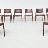 Niels Otto Moller model 80 dining chairs in rosewood Denmark 1960