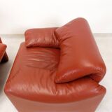 2 Cassina Maralunga fauteuils with ottoman