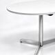 Vintage oval extendable dining table, white laminate and chrome, 1970s.