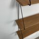 60s wall-mounted string shelf, wood and metal