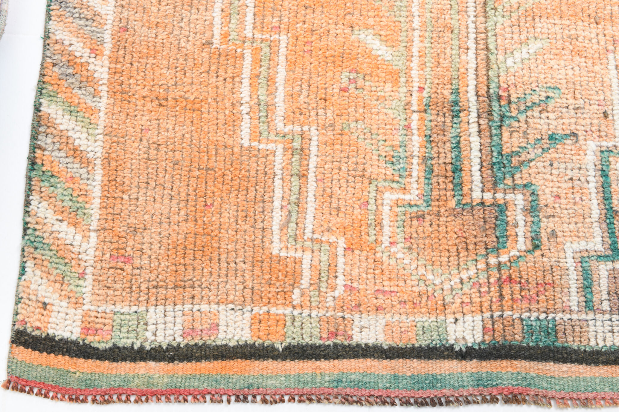 3x12 pale orange herki runner rug 99x380cm