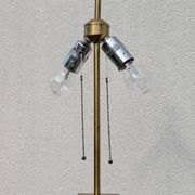 Pied de lampe vintage Jean Roche, 1980, laiton & vert