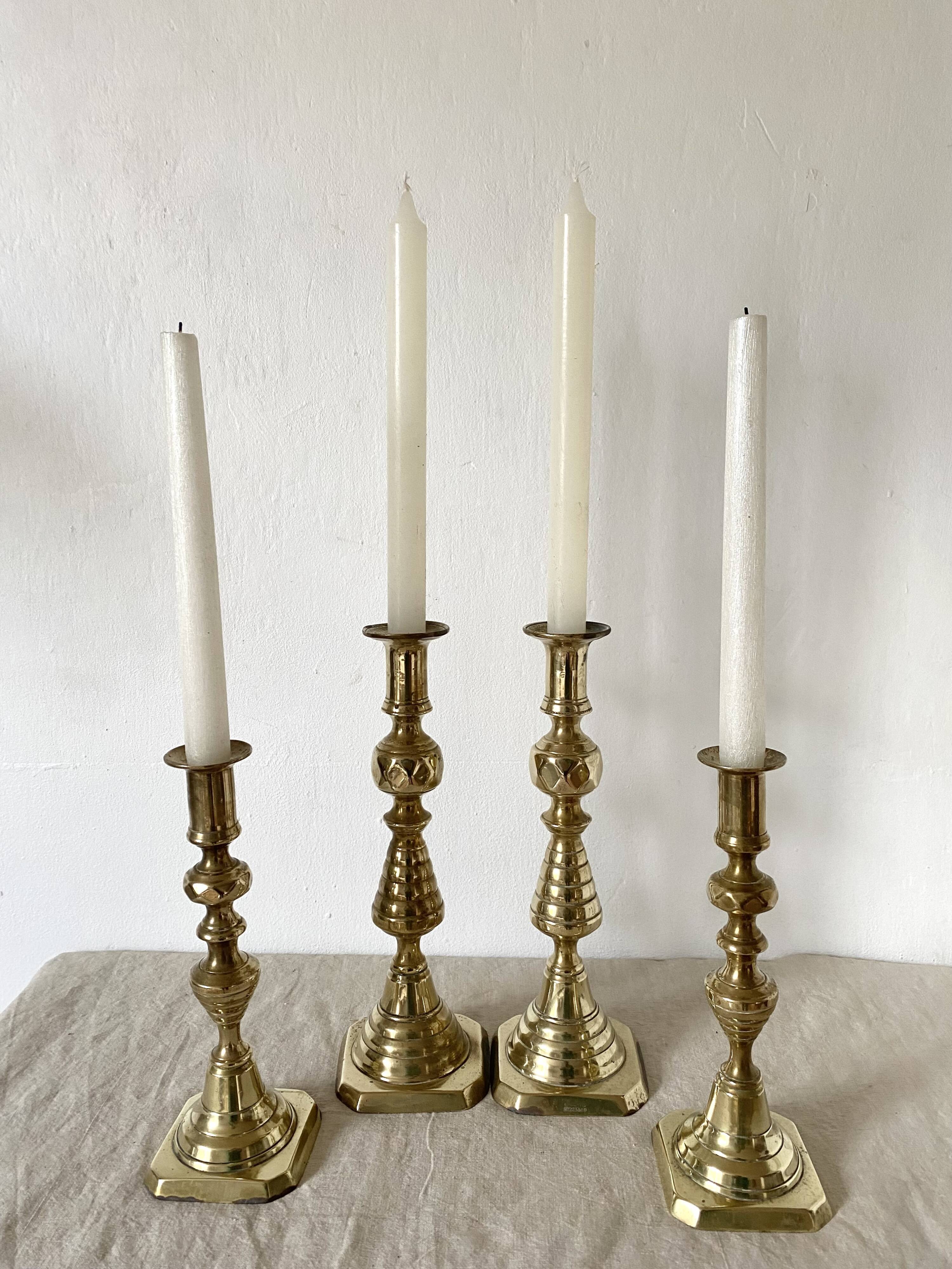 Old brass candlesticks England