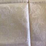 Set of 6 towels in ivory cotton damask