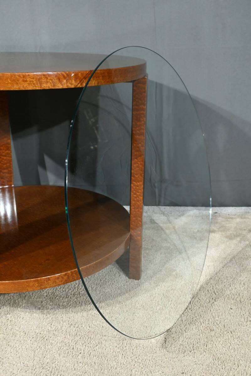 Table Guéridon en Loupe d’Amboine, Art Déco – 1930