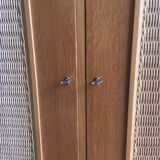 Vintage rattan wardrobe