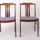 Paire de chaises suédoises vintage par LBG Group – années 1970, hêtre et tissu violet