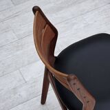 1960s, set of 4 reupholstered Danish dining chairs, design by Erik Buck.