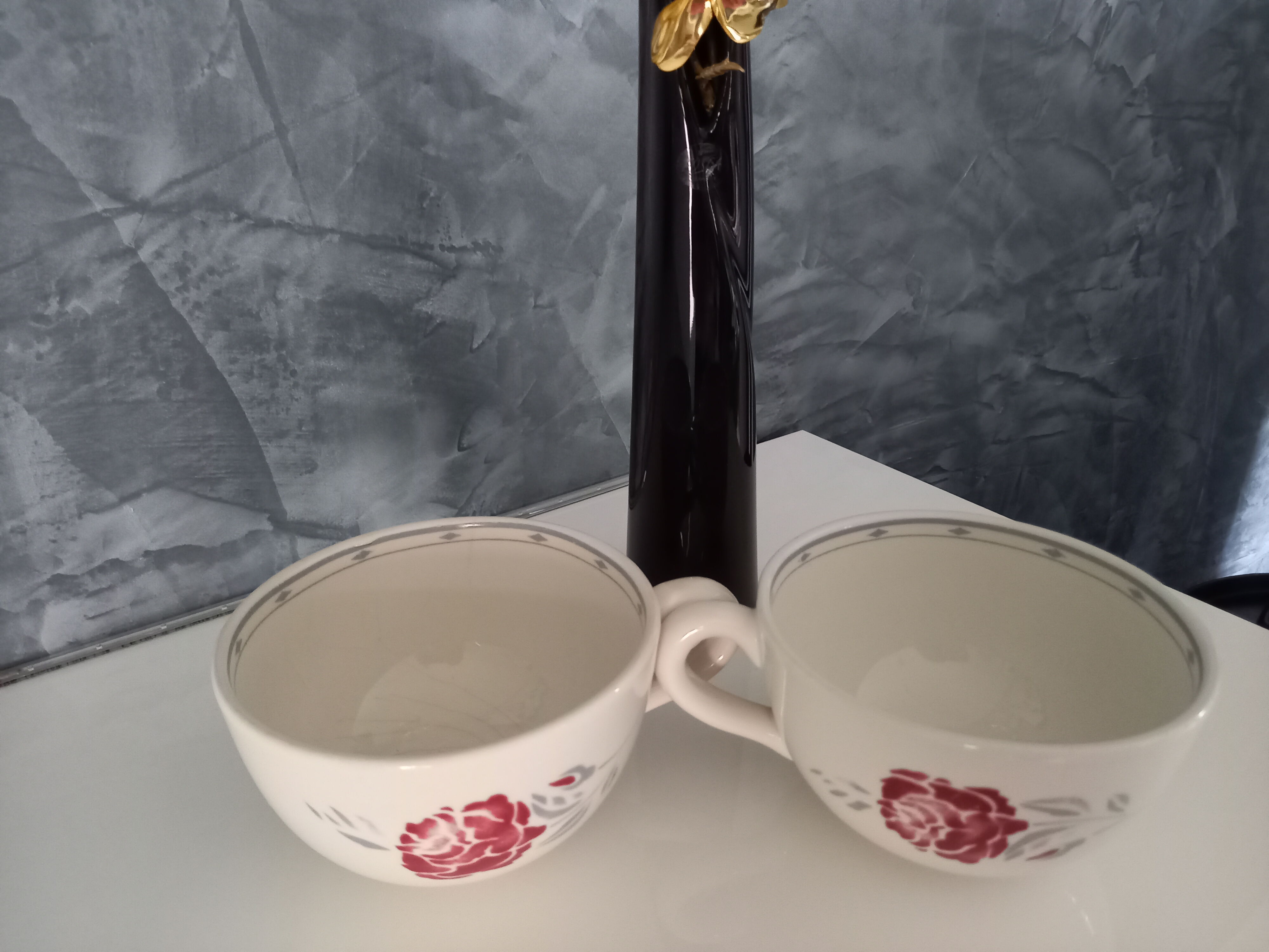 Duo of earthenware cups