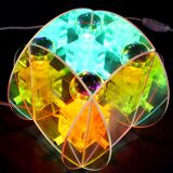 Angelo Mellia, Nova Model, Modern Lucite Table Lamp, Iridescence Colors, France