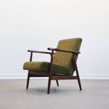 1970 Armchair, Model B-7727 in Long Hair Green Velvet