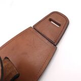 Brown stitched leather coat rack, 1960s