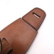 Portemanteau patère en cuir surpiqué marron  années 60