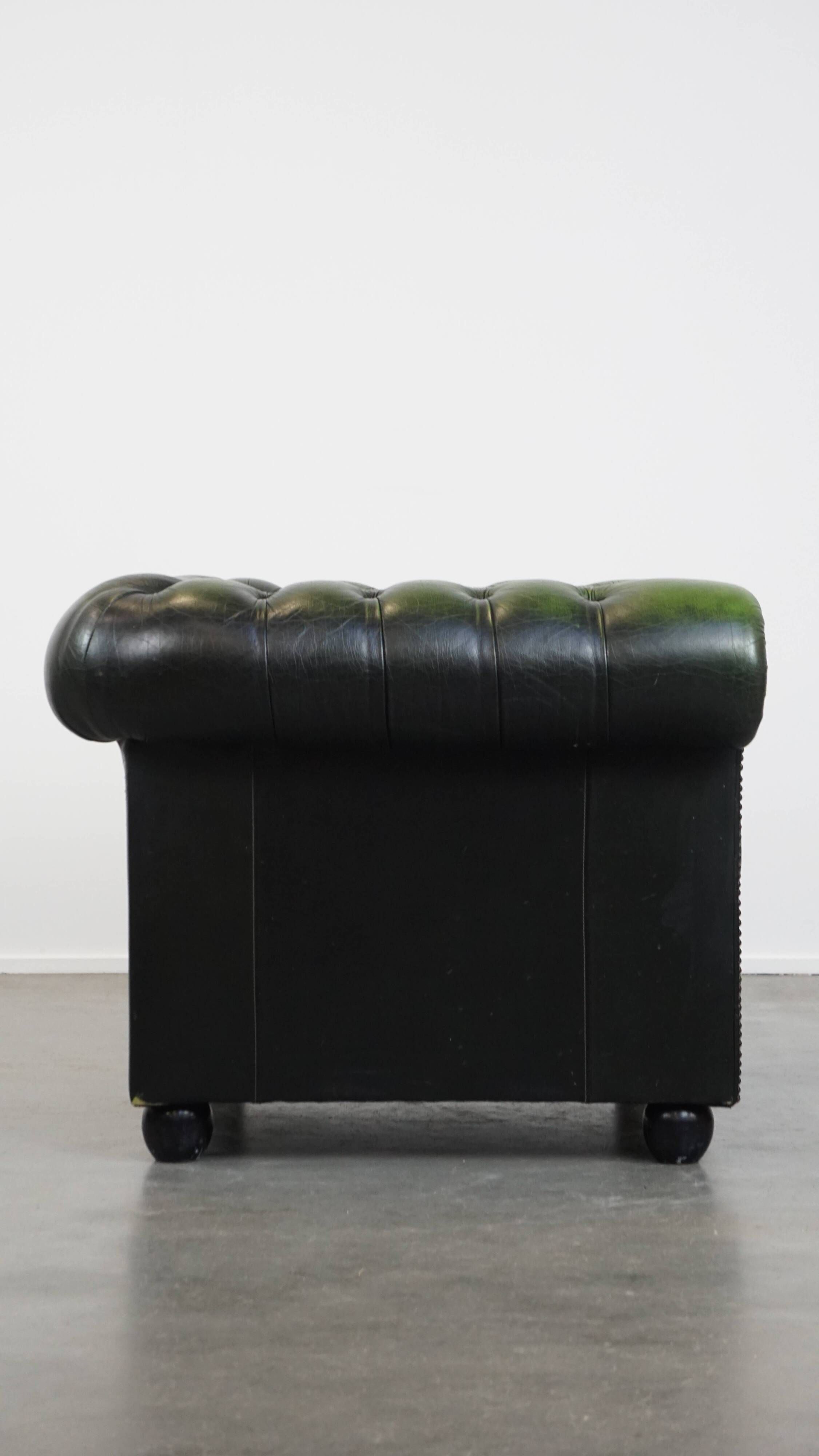 Green English Vintage Chesterfield Club Chair
