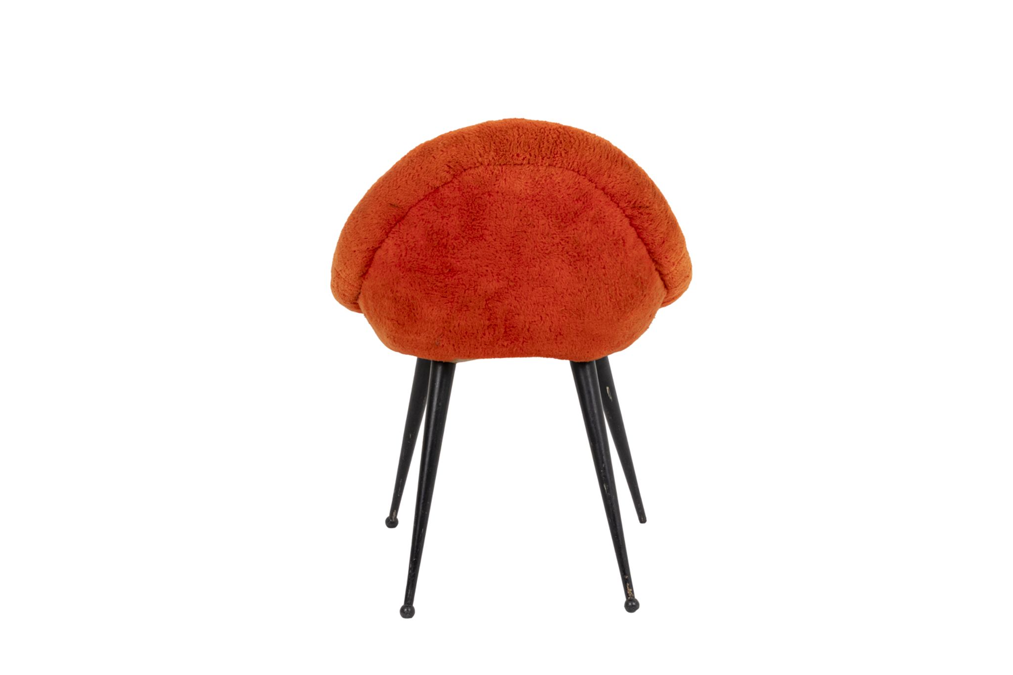 Fauteuil en forme d’œuf en métal laqué noir, années 1950