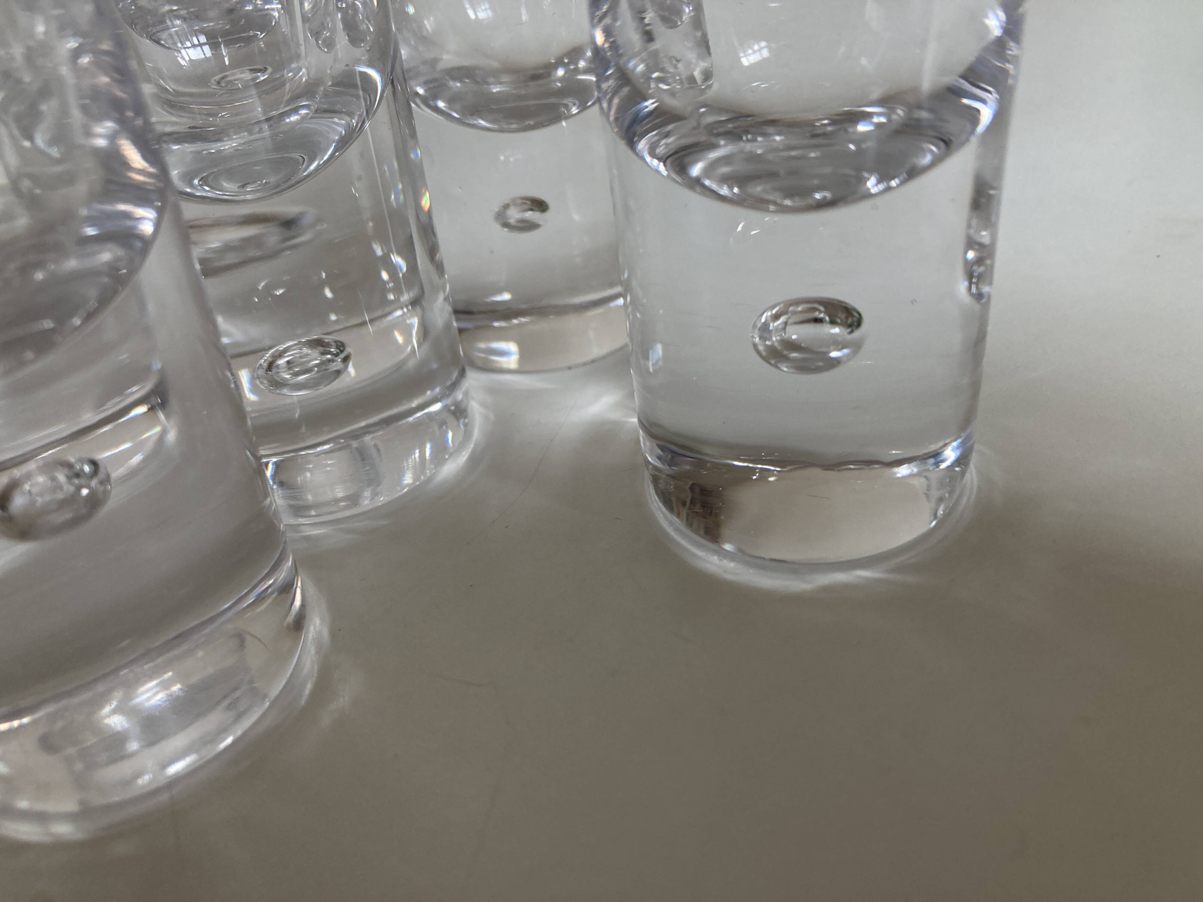 Set of 6 Scandinavian bubble foot vodka shots 1970