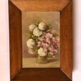 Tableau, bouquet de fleurs, huile ,signé J. Fleig, XX ème