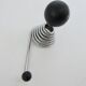 "Streamline" wall coat rack in chromed metal and black lacquered wood, 1970.