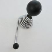 "Streamline" wall coat rack in chromed metal and black lacquered wood, 1970.