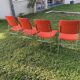 Série de 4 chaises vintage orange